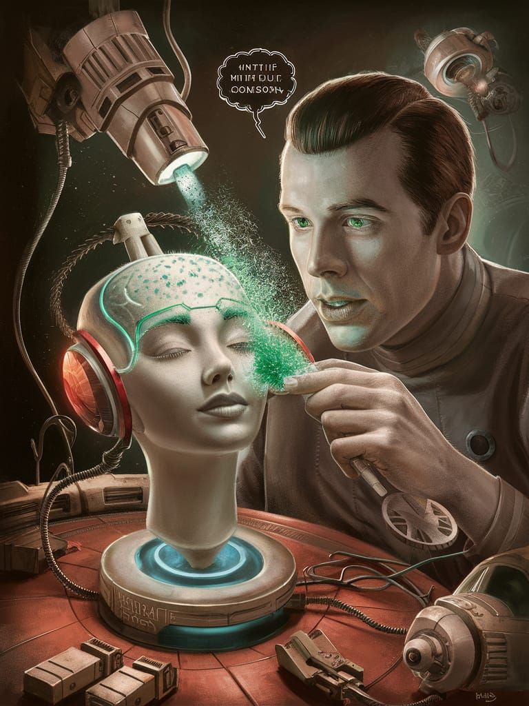 Sci-Fi Scene: Grisaille Man and Mintifulness Device