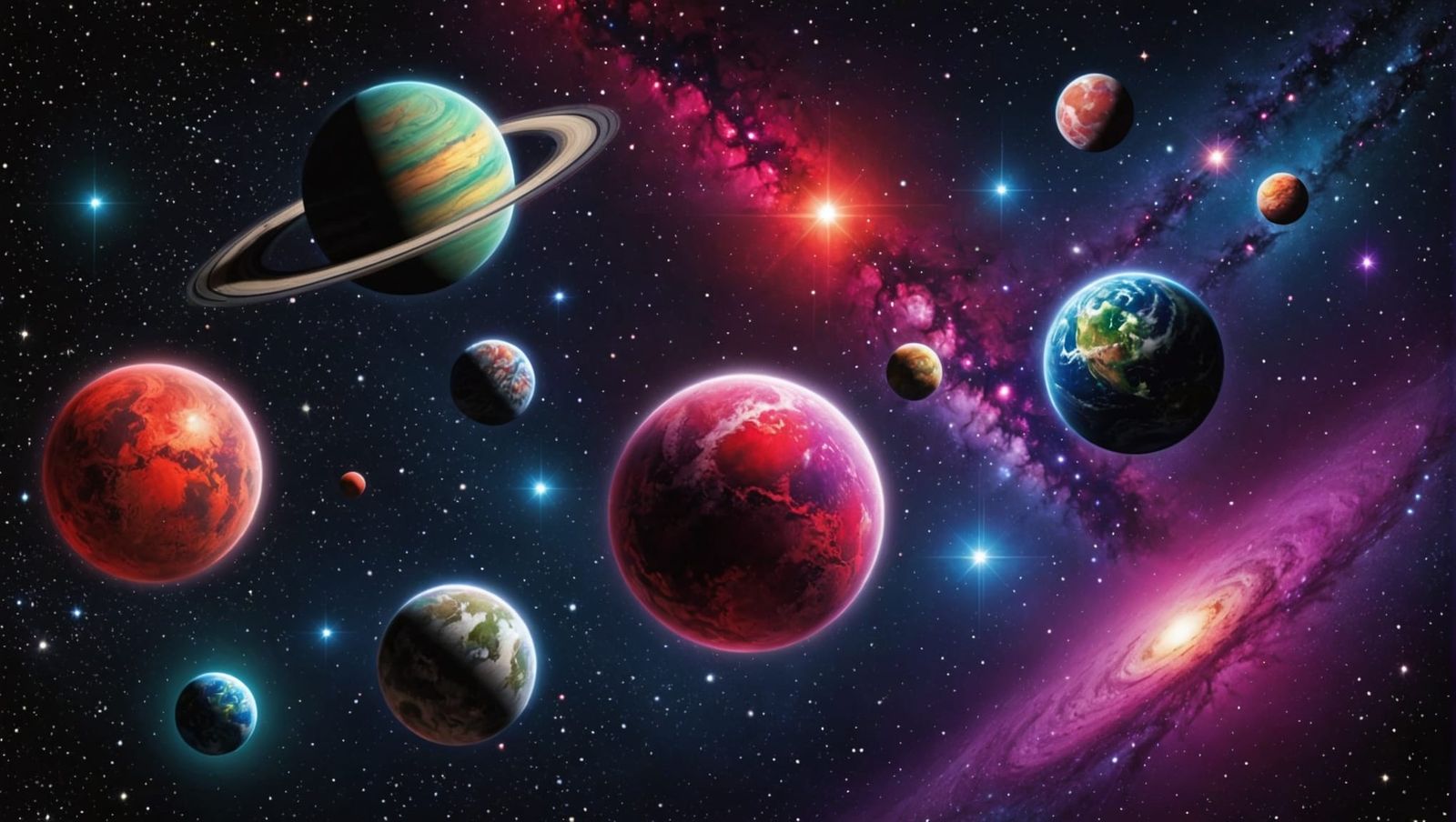 Vivid Cosmic Landscape of Planets and Galaxies