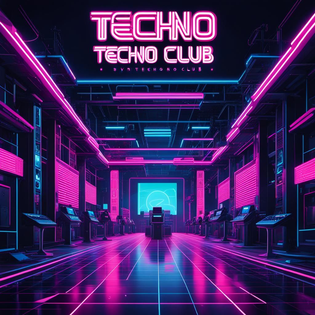 Synthwave Neon Techno Club Retro Scene