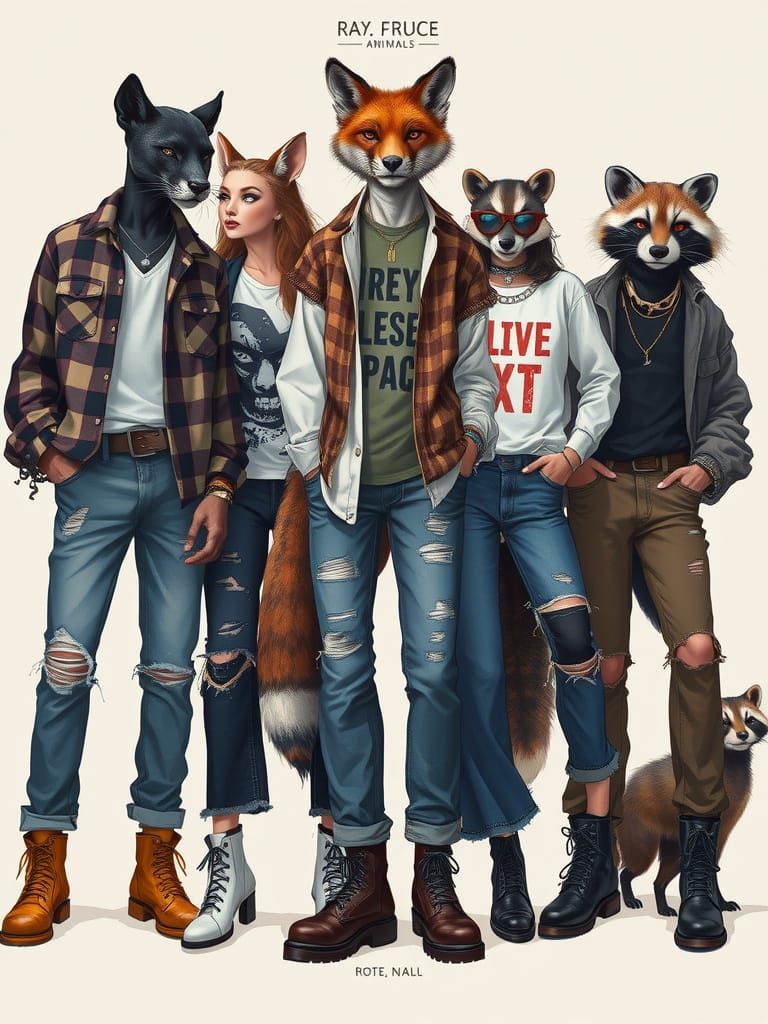 Anthropomorphic Animals in Avant-Garde Grunge Fashion