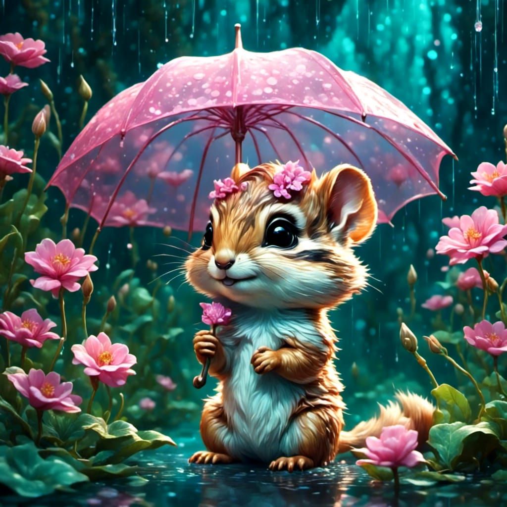 Chipette with a Pink Umbrella