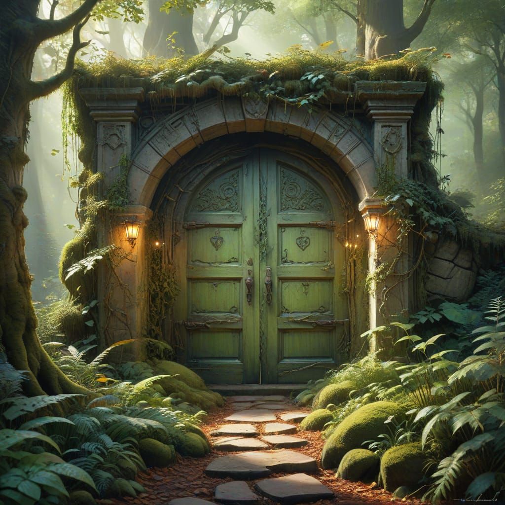 Enchanted Forest Portal in Watercolour Style