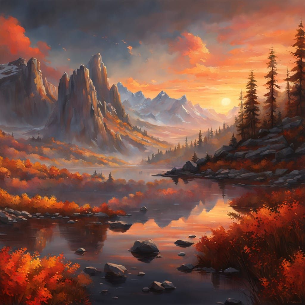 Majestic Autumn Landscape in Vibrant Colors