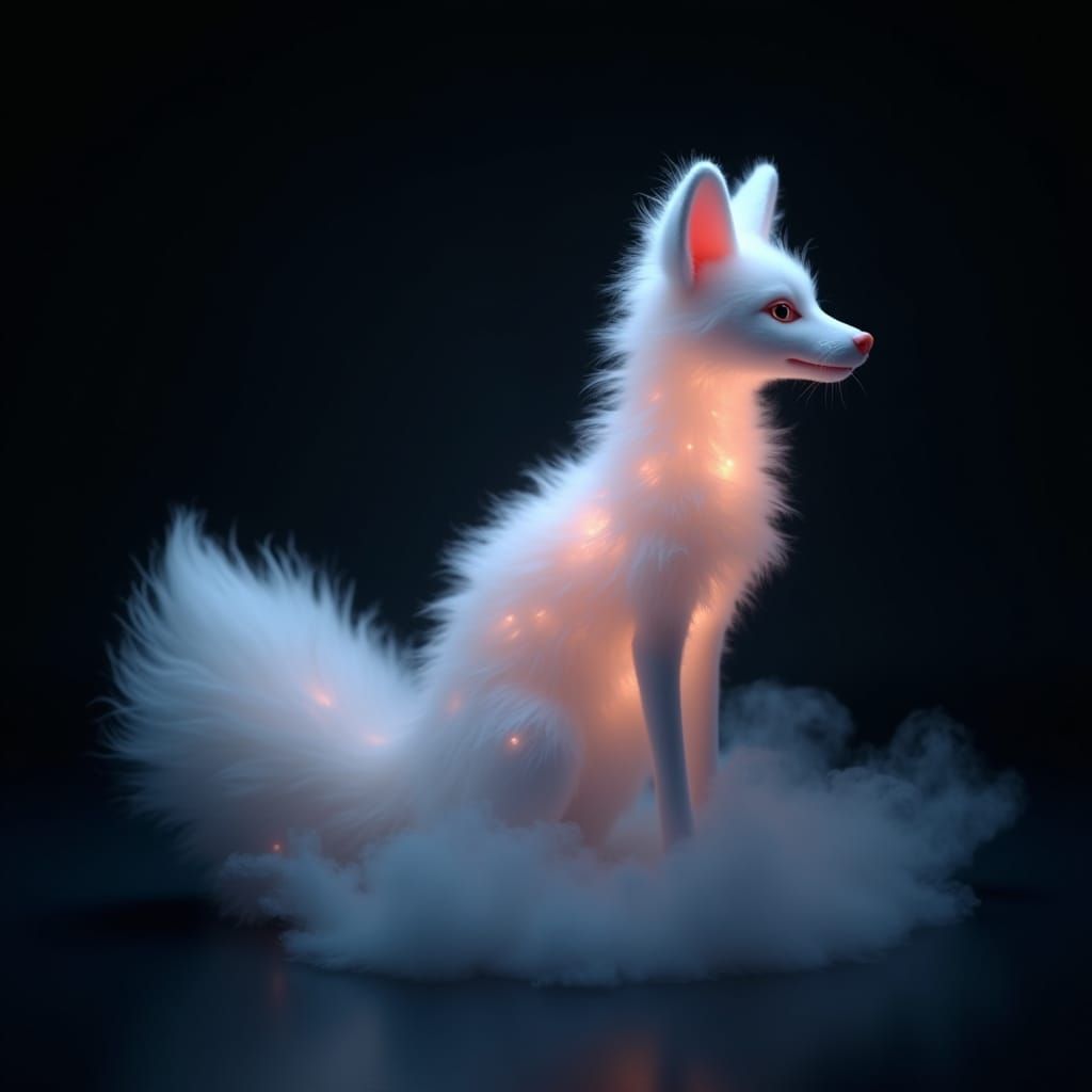 Ethereal Cloud Fox in Pastel Hues
