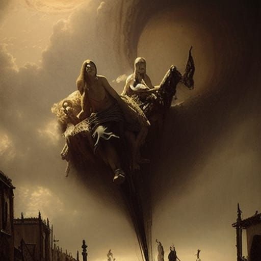 Mexican Horror Scene in Gustave Doré Style