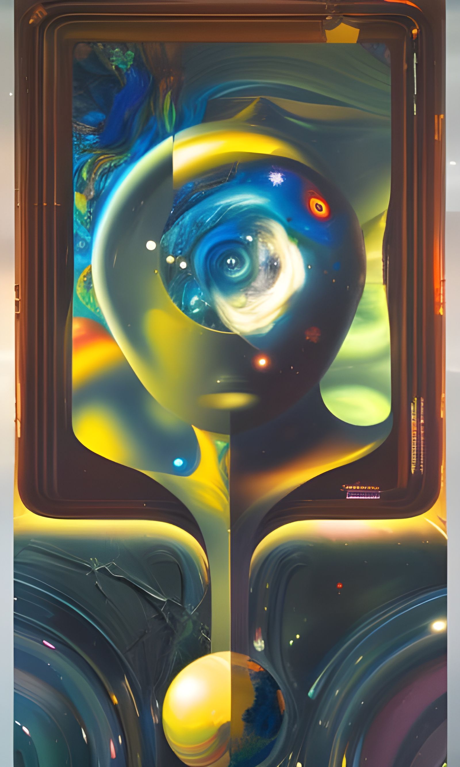 Surreal Galaxy in Watercolor Style with 3D Shading