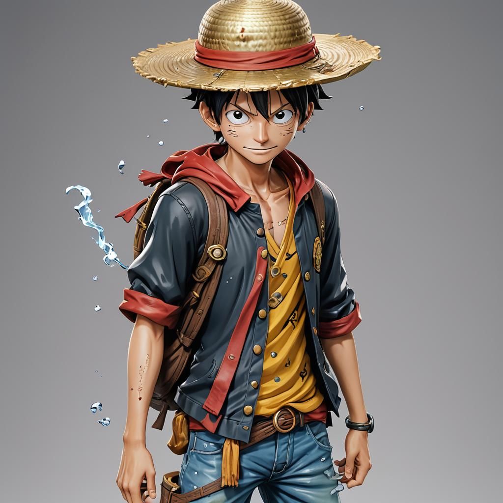 Detailed 3D Anime Art of Luffy