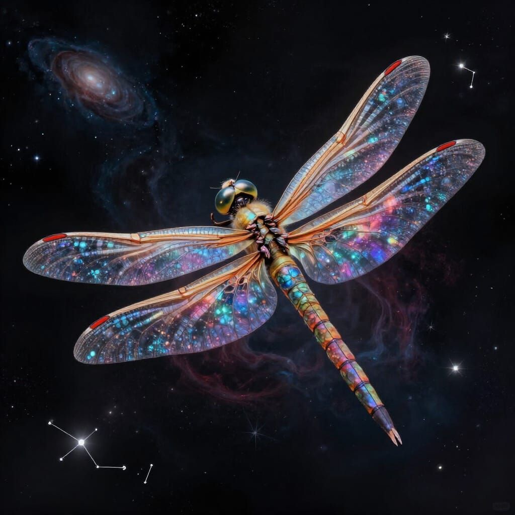 Cosmic Dragonfly Celestial Art