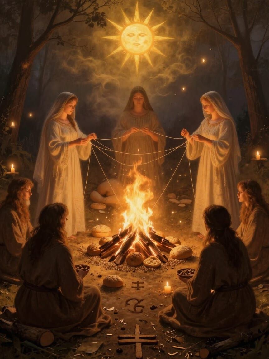 Slavic Ritual Scene of Rebirth and Abundance