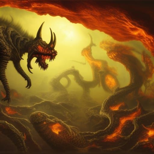 Hyperrealistic Inferno: Souls Rise from Hell