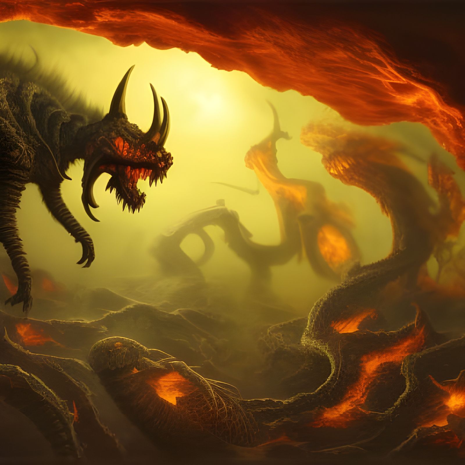 Inferno Rising: Hyperrealistic Souls Emerge