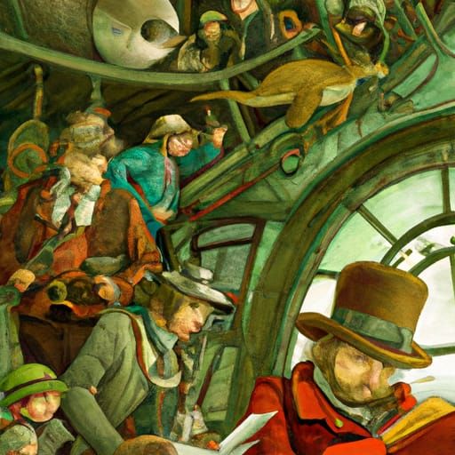 Steampunk Animal Toddlers Plotting Adventure in Attic