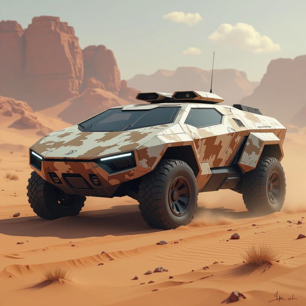 Futuristic Armored Personnel Carrier in Sci-Fi Style