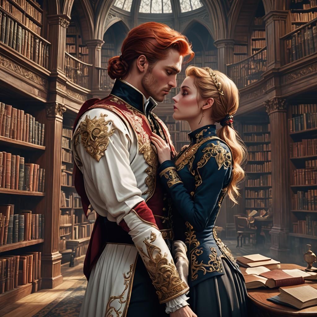 Fantasy Art: A Prince and Duke Kiss
