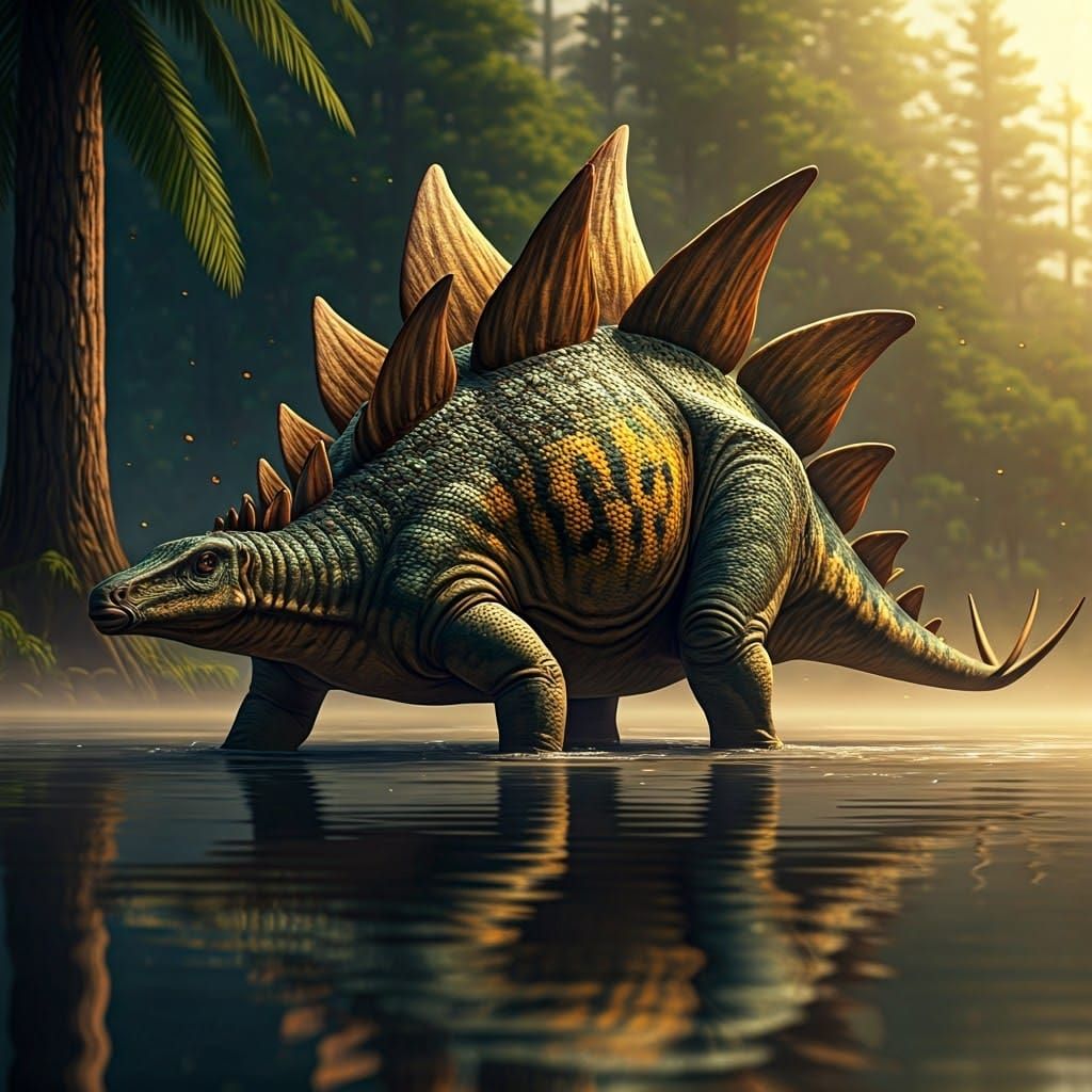 Hyper-Realistic Stegosaurus Morning Serenade