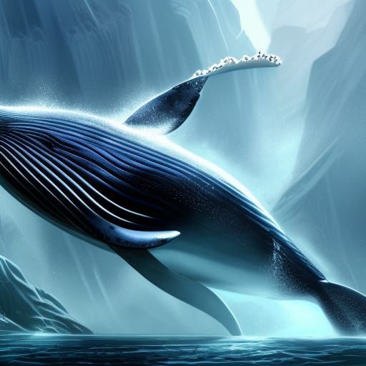Fantastical Whale in Detailed Matte Painting