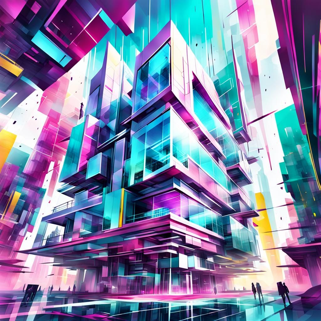 Futuristic Architecture in Geometric Abstraction