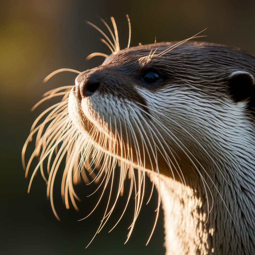Detailed Macro Photograph of Otter's Whiskers