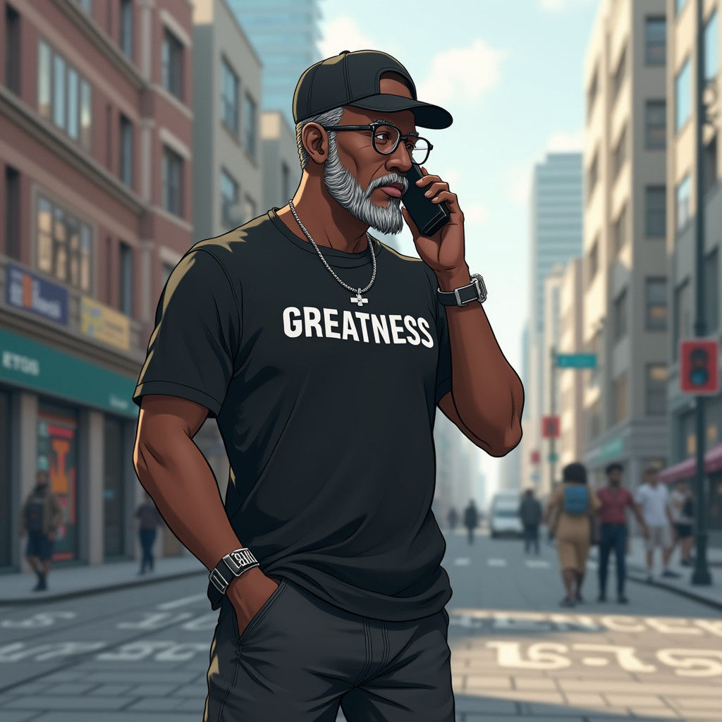 Middle-Aged African American Male in Hyper-Realistic 3D Anim...