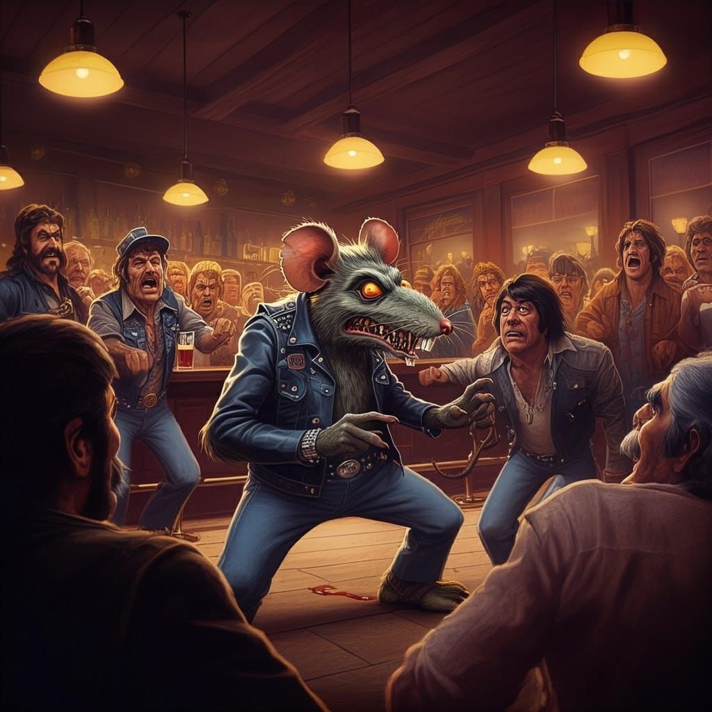 Ed Roth-Inspired Biker Bar Brawl