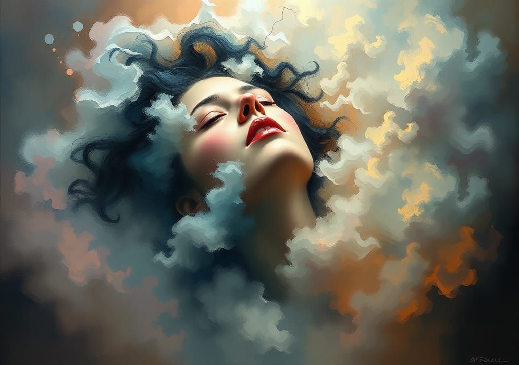 Surreal Delirium Dreamscape in Abstract Expressionist Style