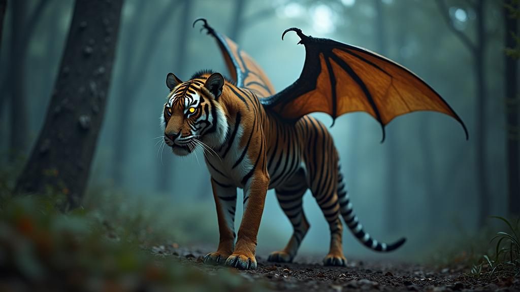 Mythical Apex Predator in Dark Forest