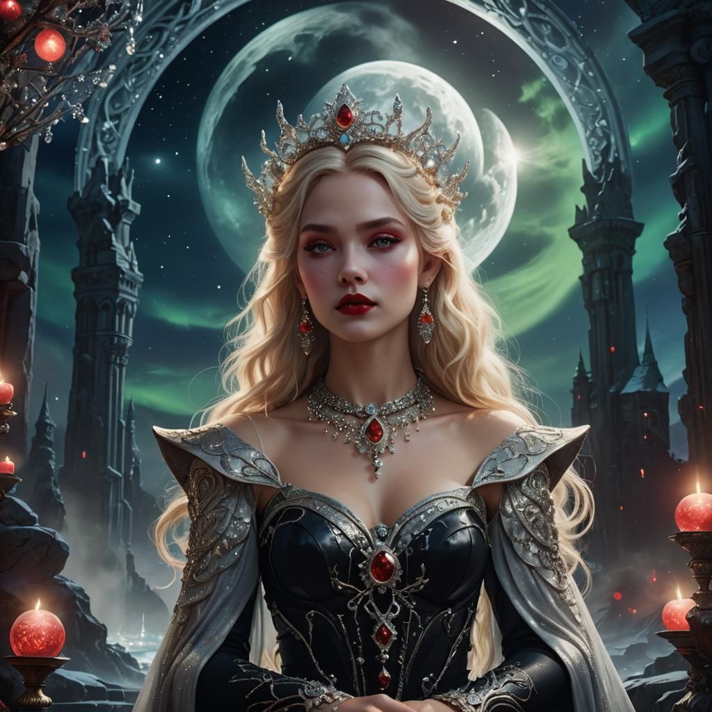 Fantasy Goddess with Aurora Borealis in Artstation Style