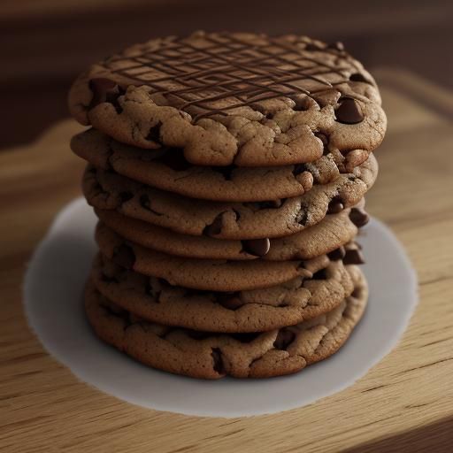 Golden Chocolate Chip Cookie in Oil Painting Style