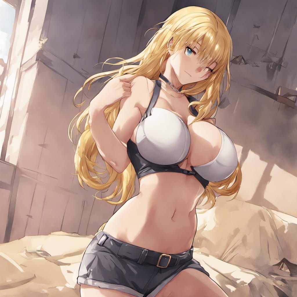 Blonde Woman in Anime Style