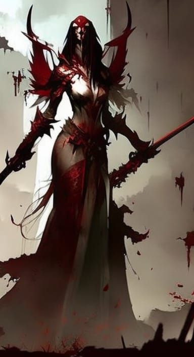 Bloody Undead Demon Fairy in Sharp Focus