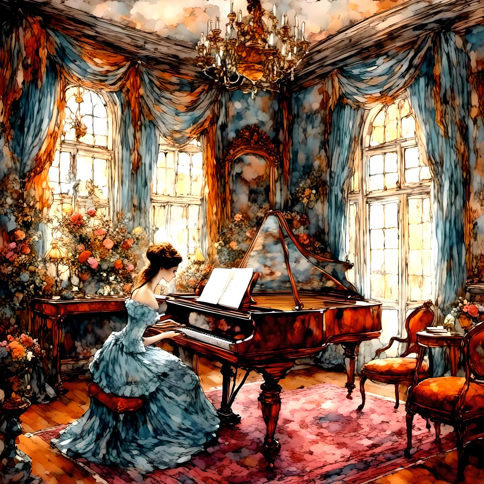 beautiful intensely colored victorian lady in her beautiful ...