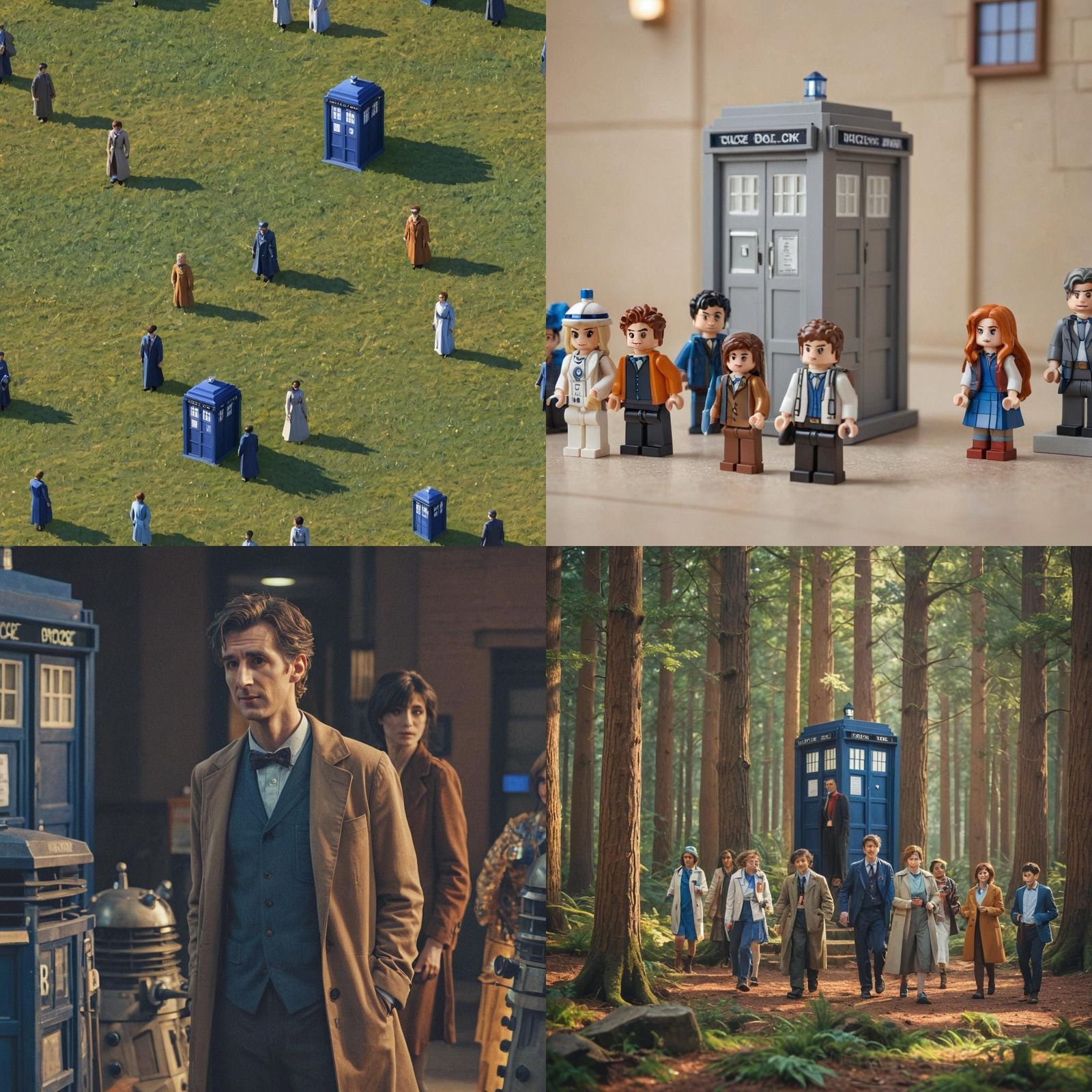 Doctor Who: The Doctor, TARDIS, and Companions in Pixel Art