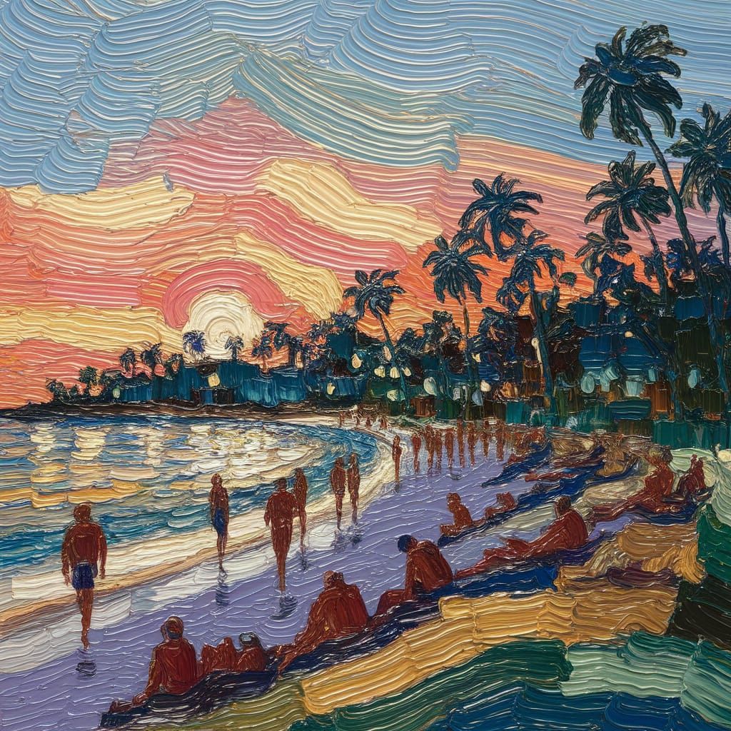 Summer night by the sea