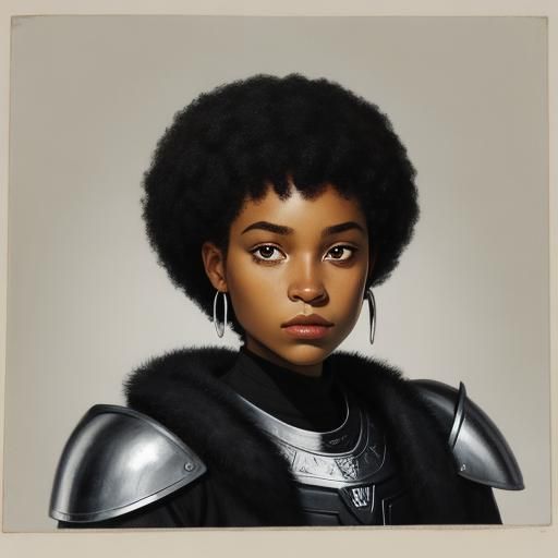 Black Female knight portrait