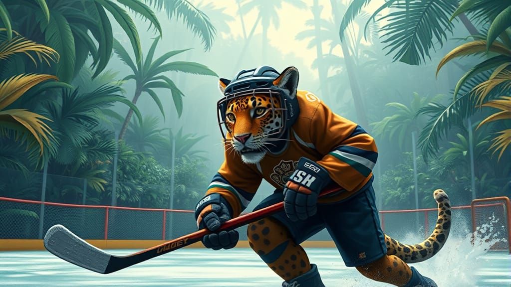 Jaguar Plays Hockey in Amazon Rainforest