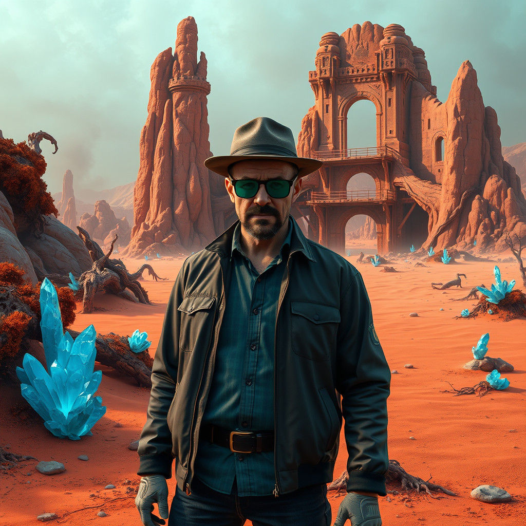 Walter White in Desert Landscape, Matte Painting
