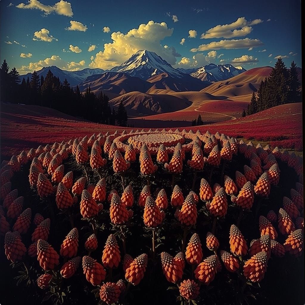 Gilded Botanic Pattern in Green, Teal, and Yellow