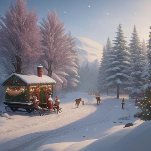 Santa's Magical Christmas Workshop: A Festive Scene