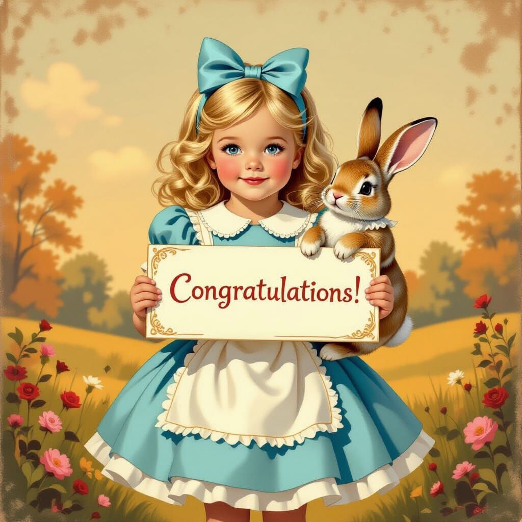 Alice in Wonderland Girl Celebrates in Pin-Up Style