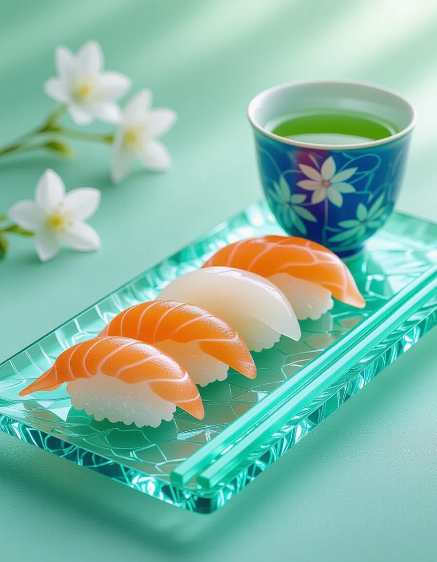 Crystal Sushi in Art Nouveau Style