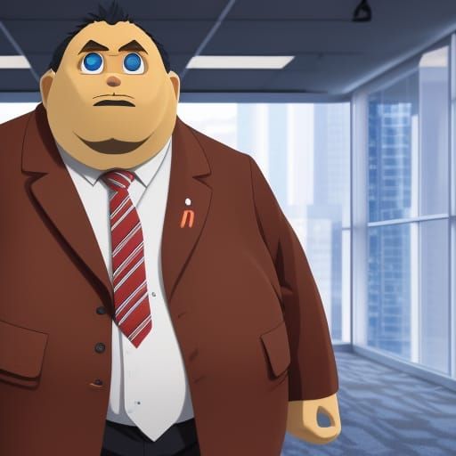 Anime Style Encounter: Ragged Man Meets Businessman