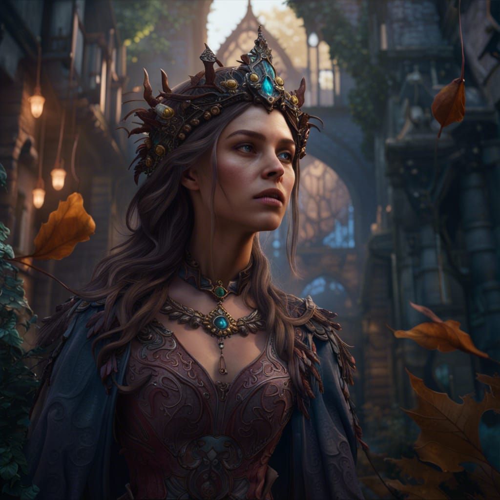 Fantastical Woman in Deep Color, Digital Art