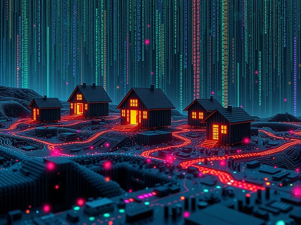Vibrant Circuit Board Metropolis