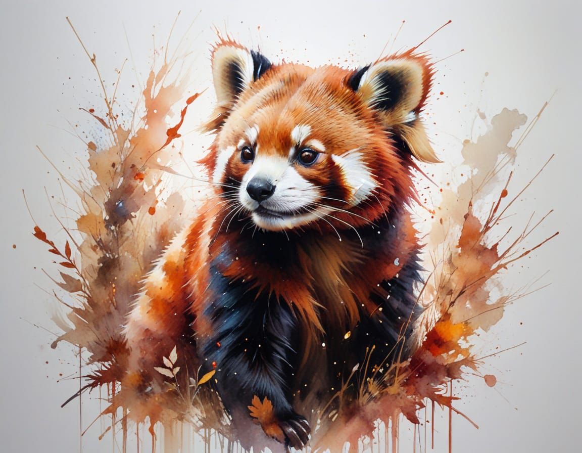 Red Panda in Golden Autumn Light