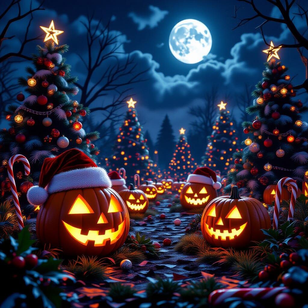 Mystical Halloween Christmas Fusion Pumpkin Patch