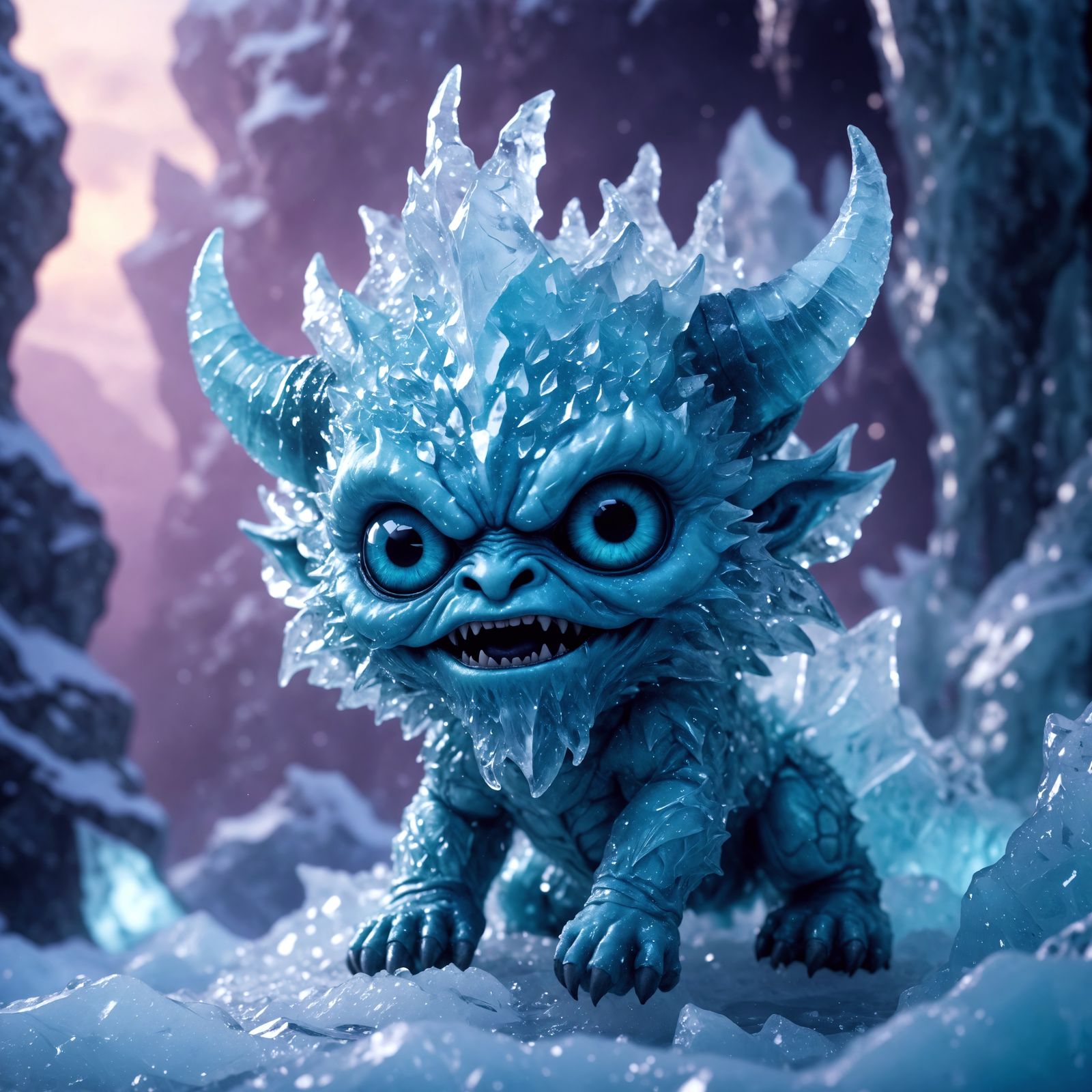 Ice Demon Watches with Glee in 3D Chibi Style
