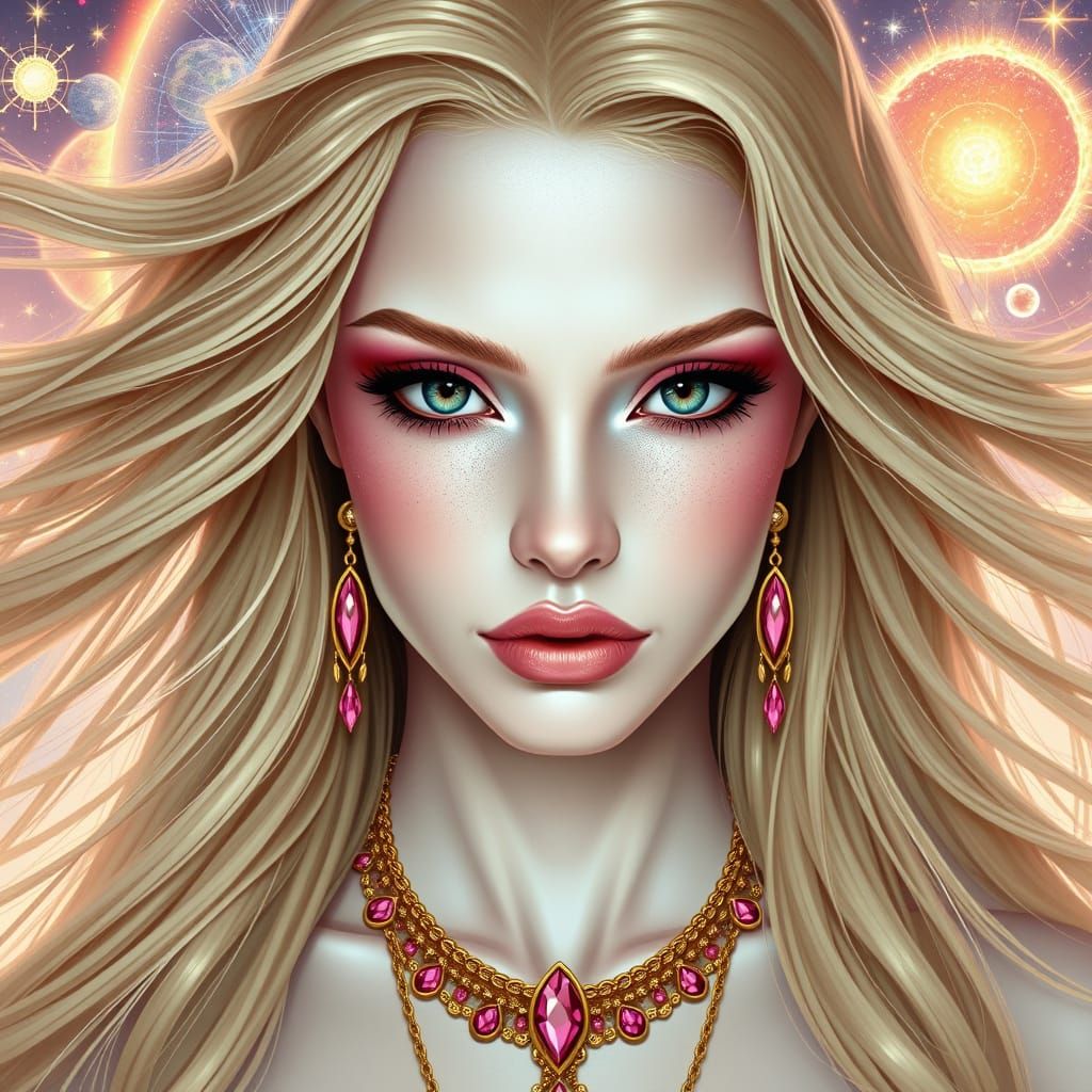 Goddess of Cosmic Birth in Vibrant Colors