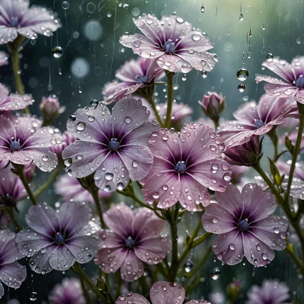 Waterdrop Phlox Macro Image in 8k