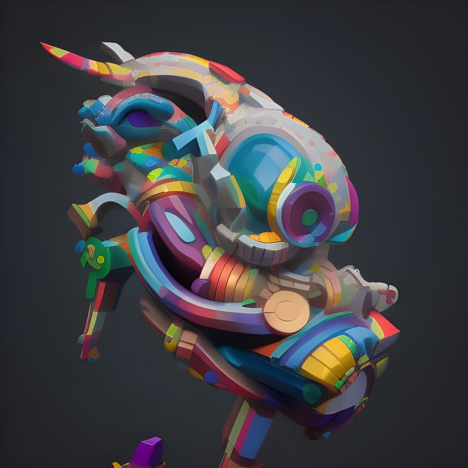 Colorful Futuristic Space Station in Abstract 3D Render