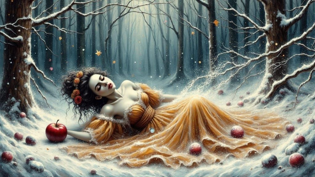 Snow White in Snowy Forest: Manhwa Speedpaint Style